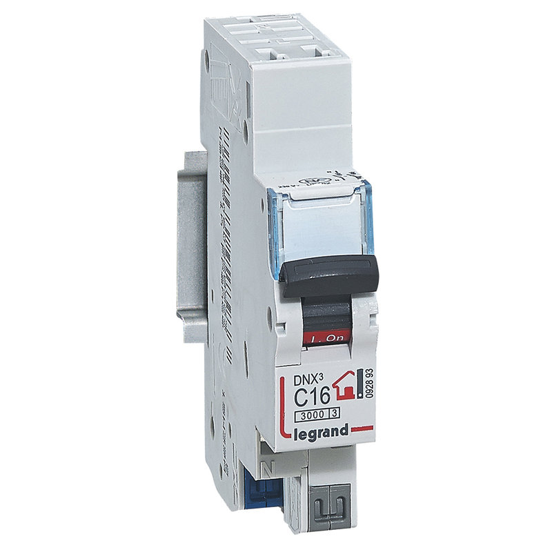 Legrand 092893 - Disjoncteur DNX³ Phase + Neutre 16A - bornes automatiques - 1 module