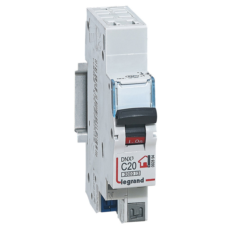 Legrand 092894 - Disjoncteur DNX³ Phase + Neutre 20A - bornes automatiques - 1 module