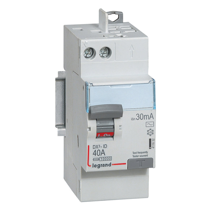 Legrand 092896 - Interrupteur differentiel DX³-ID 2P type AC 30mA arrivée haut/départ haut 40A
