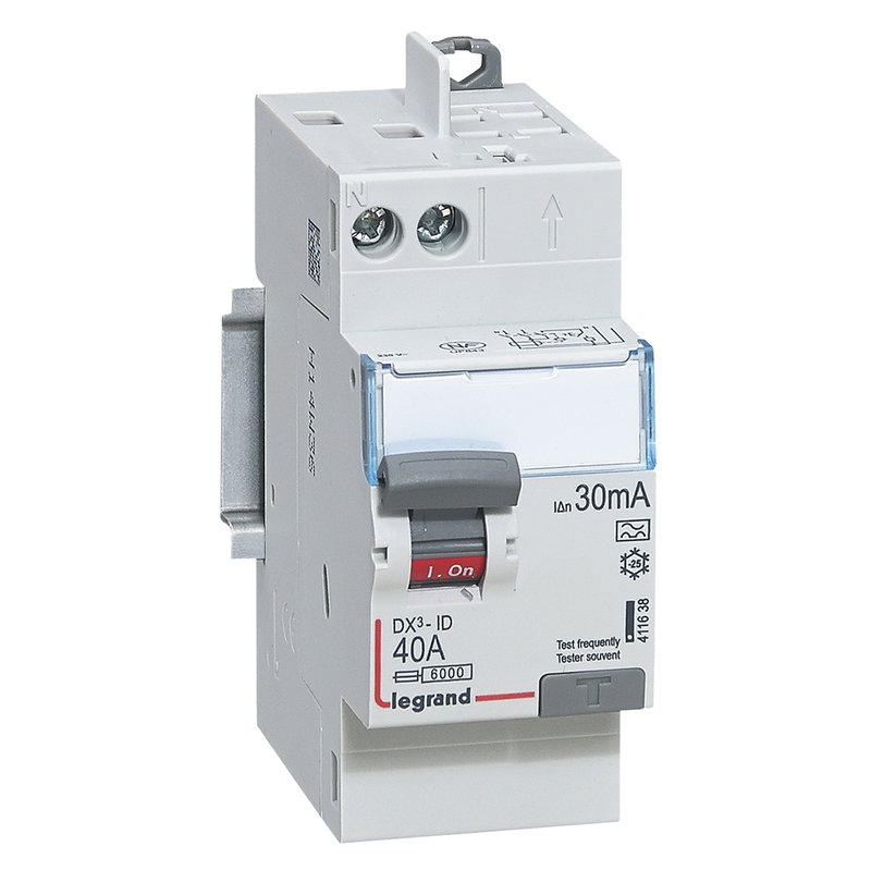 Legrand 092898 - Interrupteur differentiel DX³-ID 2P type A 30mA arrivée/départ haut auto 40A