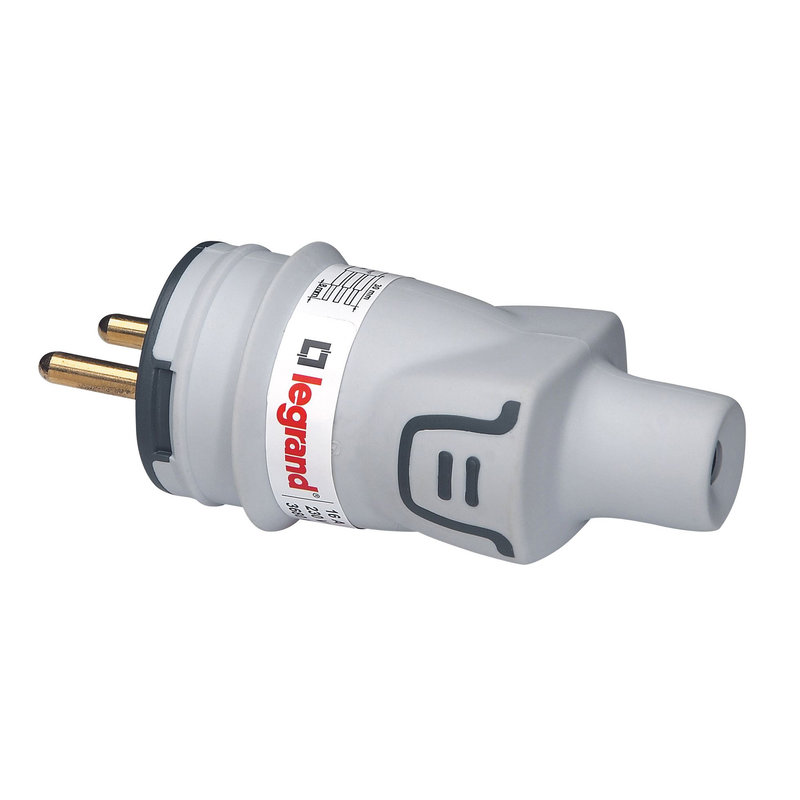 Legrand 093828 - Fiche mâle avec terre Plexo plastique IP44 - gris