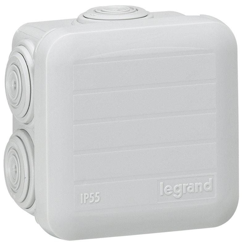 Legrand 094516 - Boîte de dérivation carrée 65x65x40mm - fermeture par enclipsage - gris