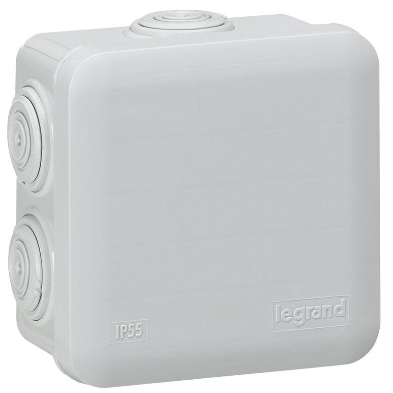 Legrand 094517 - Boîte de dérivation carrée 80x80x45mm - fermeture par enclipsage - gris