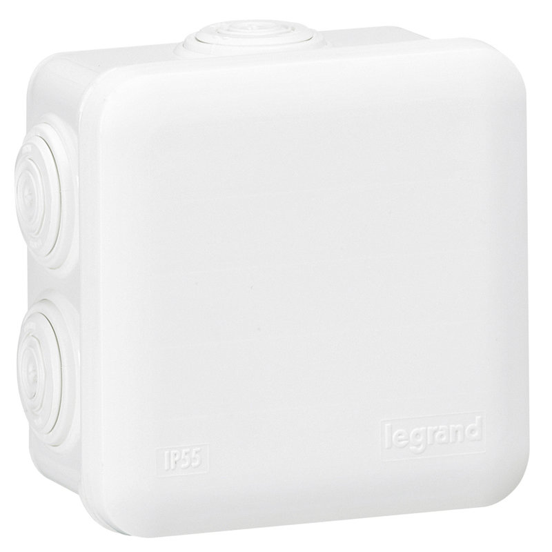 Legrand 094518 - Boîte de dérivation carrée - 80x80x45 mm - fermeture par enclipsage - blanc