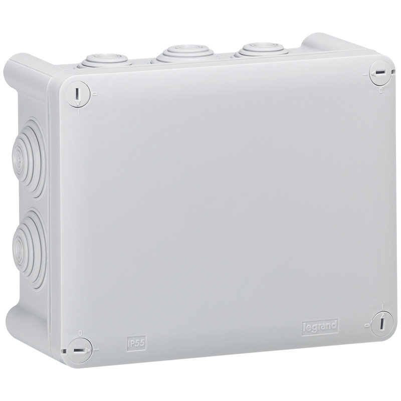 Legrand 094525 - Boîte de dérivation rectangulaire - 180x140x86 mm - fermeture 1/4 de tour - gris