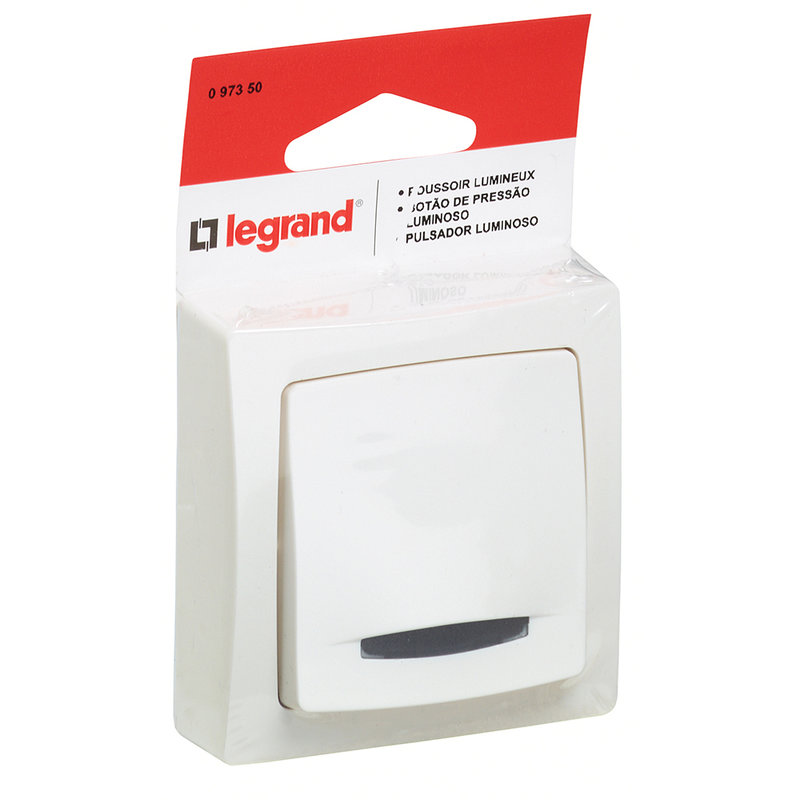 Legrand 097350 - Poussoir lumineux (voyant fourni) Appareillage Saillie - Blanc