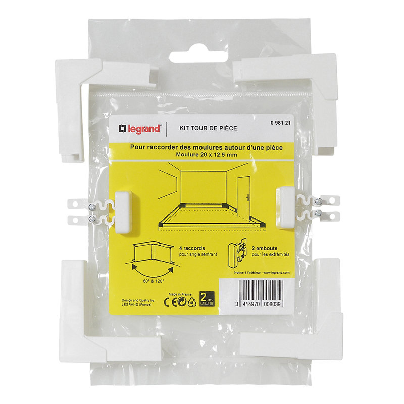 Legrand 098121 - Kit tour de pièce pour moulure section 20x12,5mm