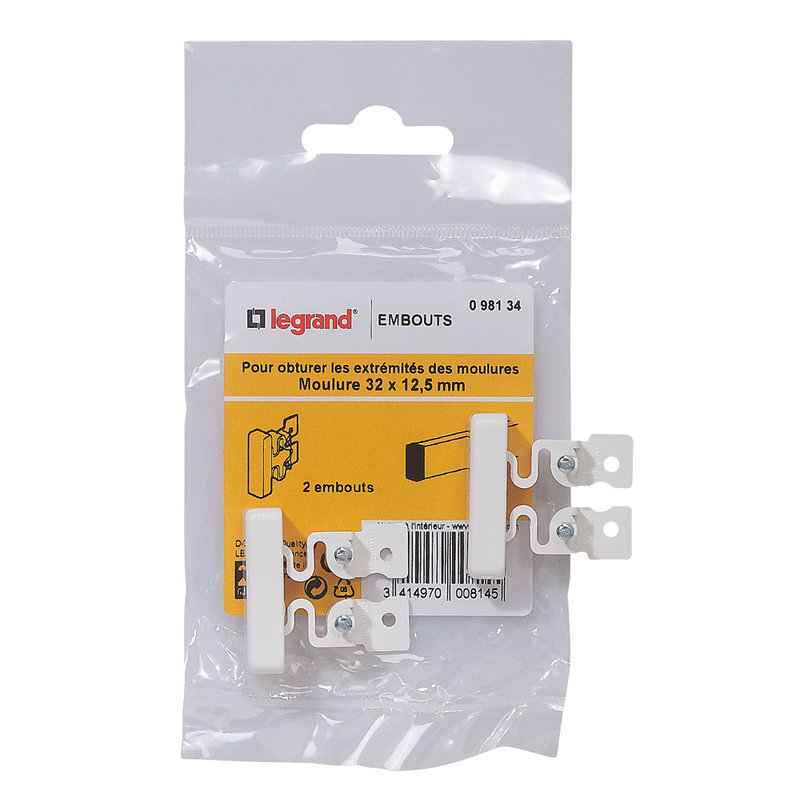 Legrand 098134 - Lot de 2 embouts pour moulure section 32x12,5mm