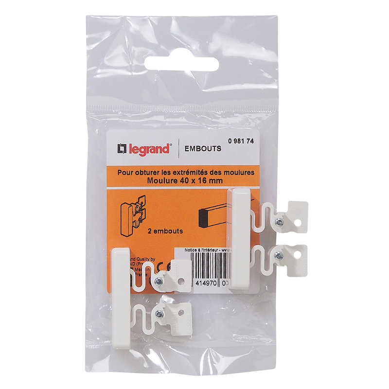 Legrand 098174 - Embouts (x 2) pour moulure section 40x16mm