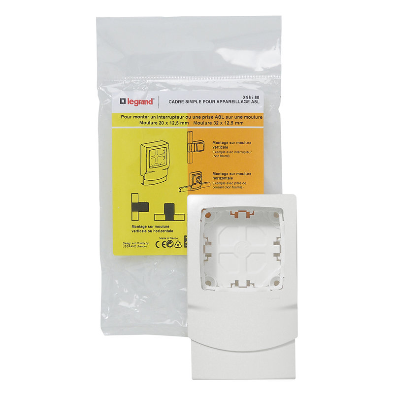 Legrand 098188 - Cadre simple pour appareillage saillie pour moulures hauteur 12,5mm