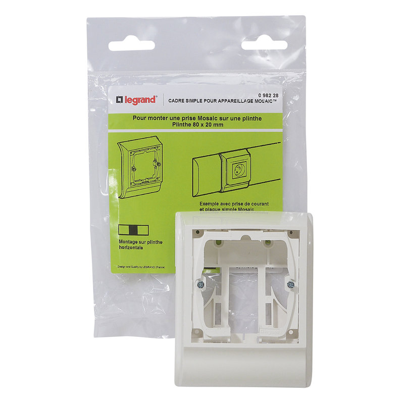 Legrand 098228 - Cadre simple pour appareillage Mosaic - pour plinthe 80x20mm