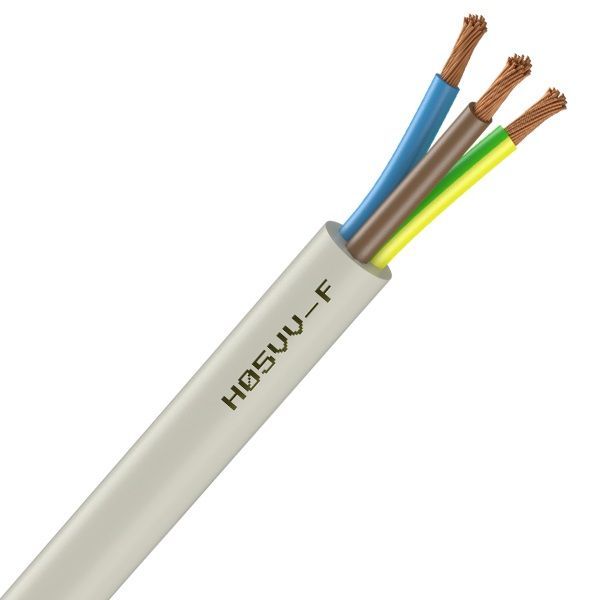 Câble Électrique Souple H05Vv-F Blanc 3G4 mm² - prix au mètre