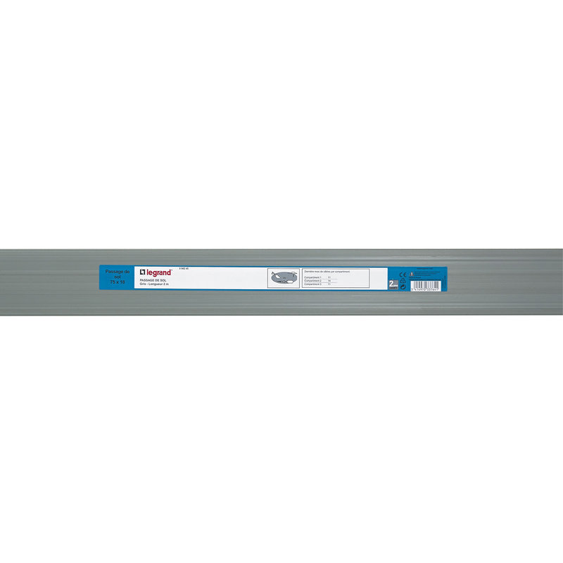 Legrand 098245 - Passage de sol pour câbles 75x18mm - gris