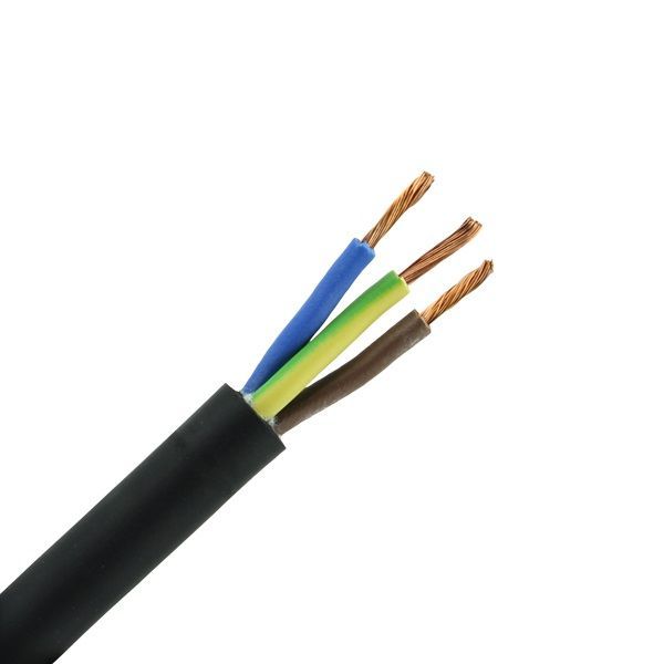 [CAB-1166] Câble Électrique Souple H05Vv-F Noir 3G1.5 - Couronne De 100M