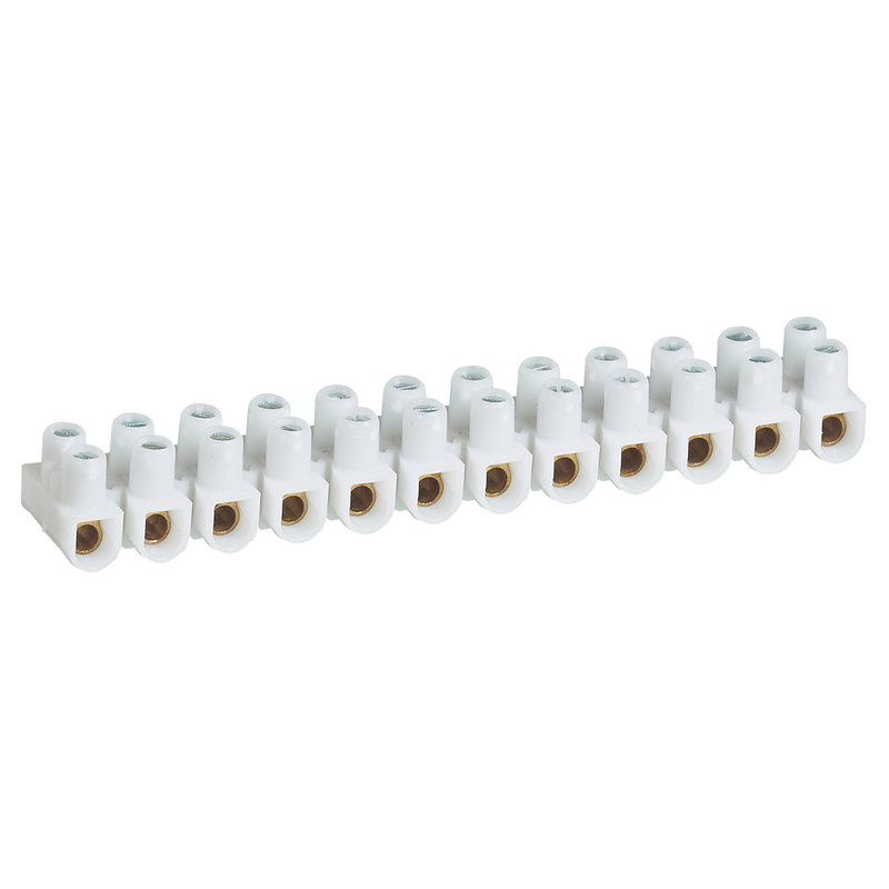 Legrand 098422 - Borne de raccordement Nylbloc 12 plots de 10mm² - 57A - blanc