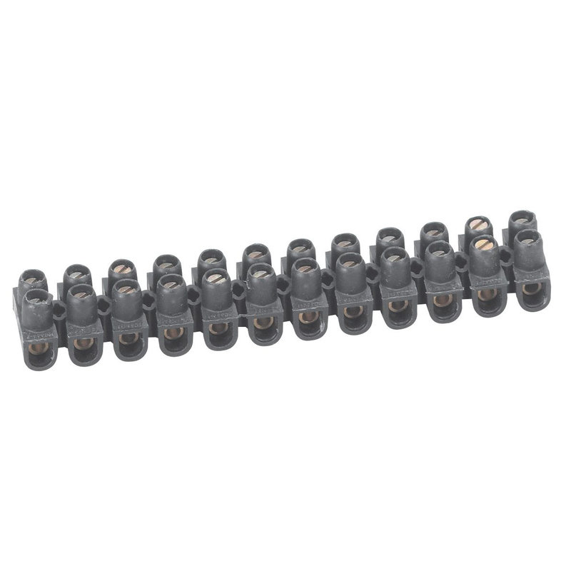 Legrand 098430 - Borne de raccordement Nylbloc 12 plots de 2,5mm² - 24A - noir