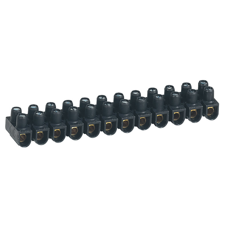Legrand 098431 - Borne de raccordement Nylbloc 12 plots de 6mm² - 41A - noir