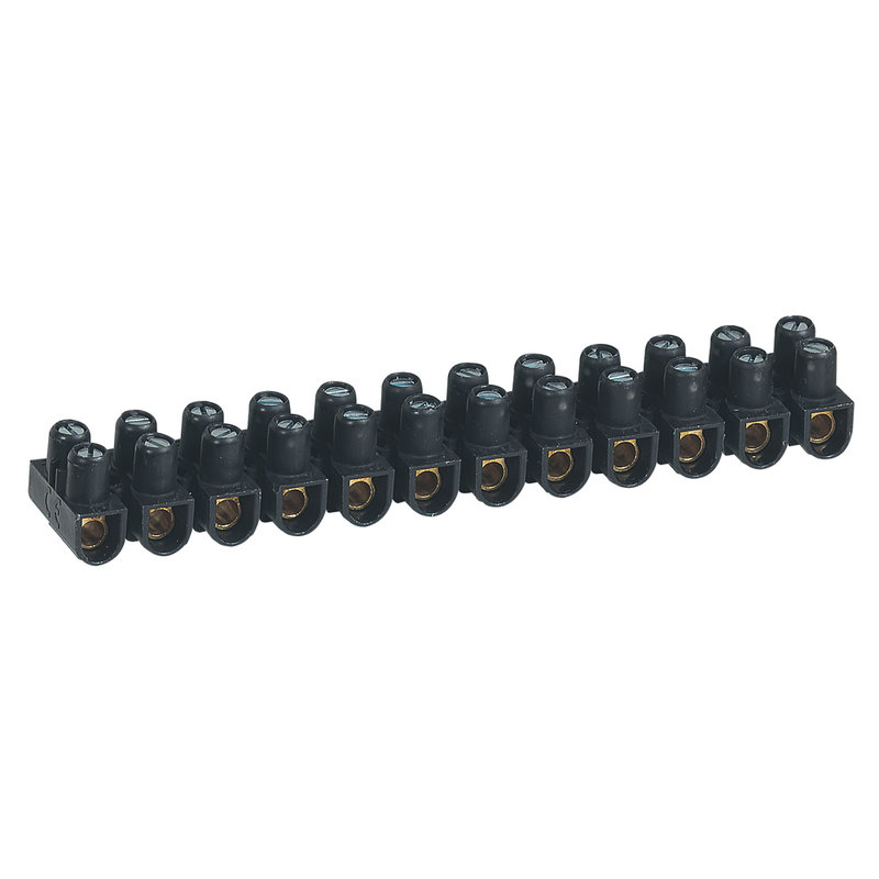 Legrand 098432 - Borne de raccordement Nylbloc 12 plots de 10mm² - 57A - noir