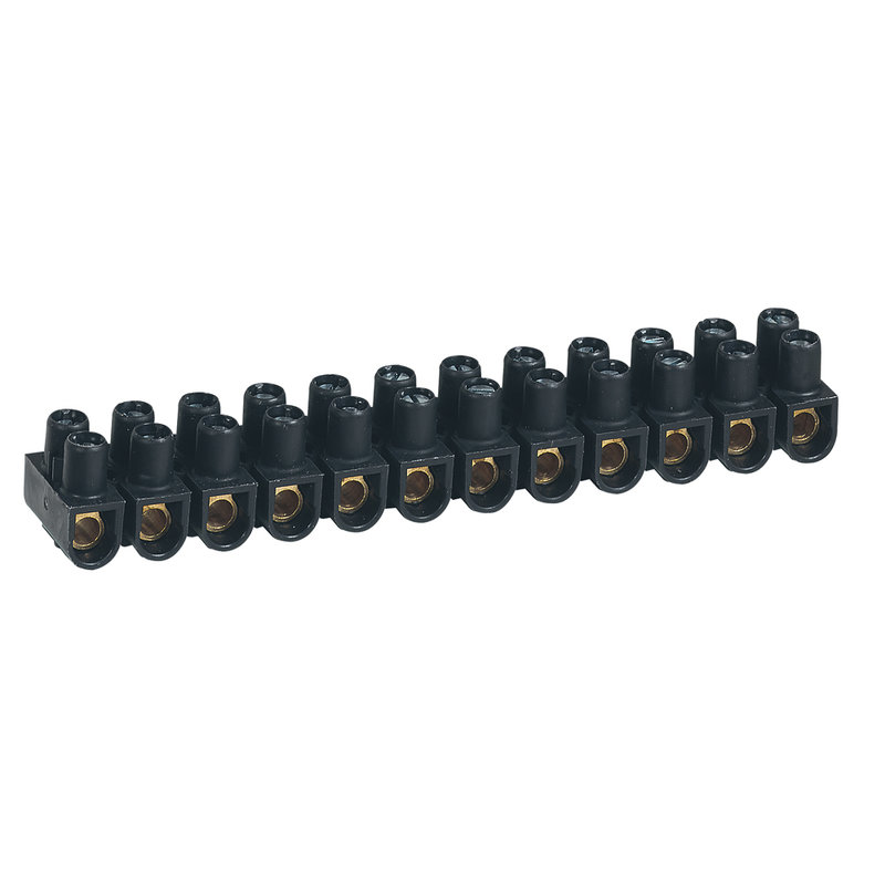 Legrand 098433 - Borne de raccordement Nylbloc 12 plots de 16mm² - 76A - noir