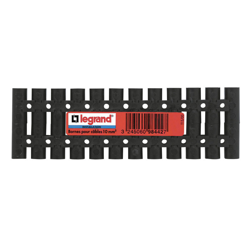 Legrand 098442 - Borne de raccordement à broches Suprem - 10mm² - 25A - 2 x 12 bornes - noir