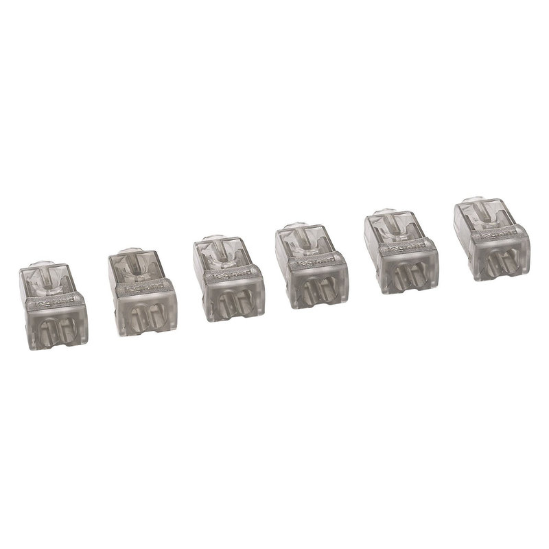 Legrand 098482 - Borne de connexion Nylbloc auto pour fils rigides - 6 bornes grises pour 2 fils