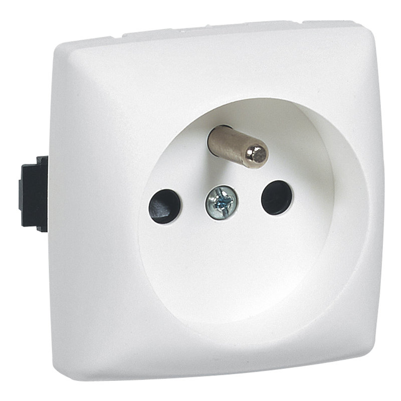 Legrand 098985 - Prise de courant avec terre pour moulure Appareillage Saillie - blanc