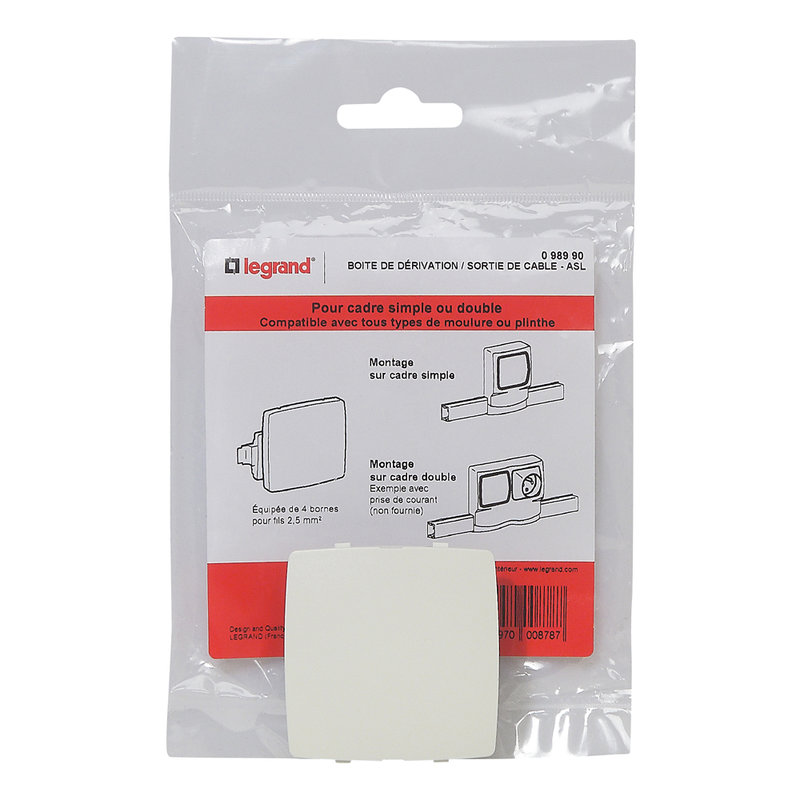 Legrand 098990 - Boîte dérivation et sortie de câble pour moulure Appareillage Saillie - Blanc