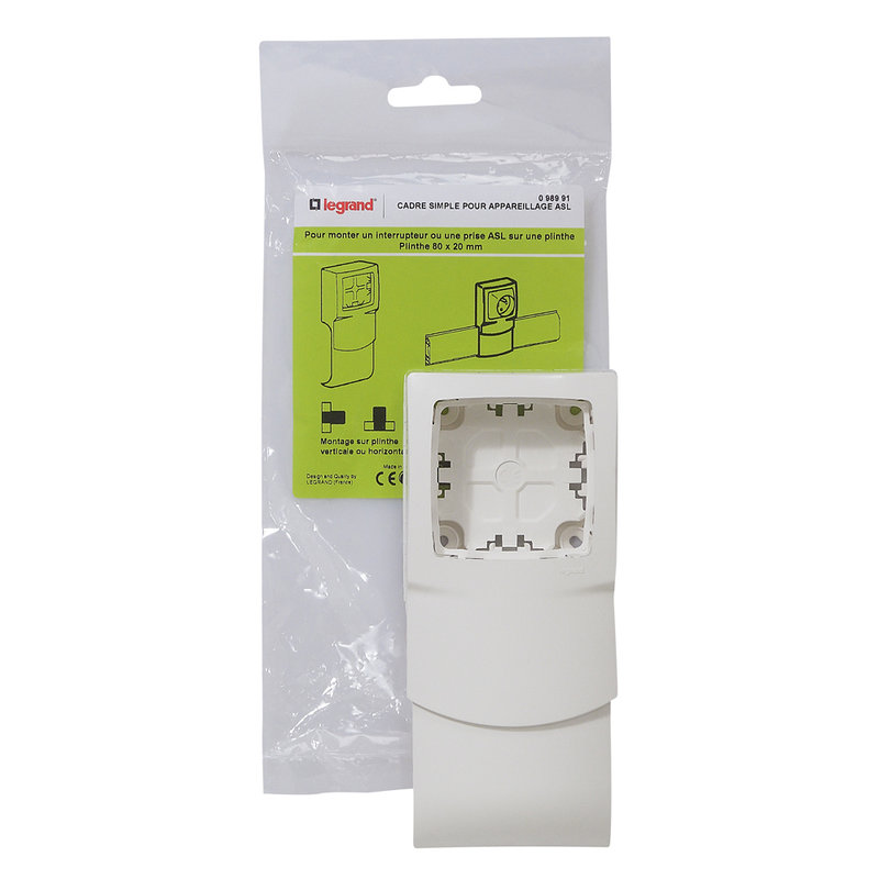 Legrand 098991 - Cadre simple pour appareillage apparent - pour plinthe 80x20mm