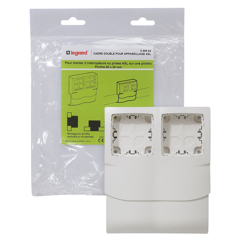 Legrand 098992 - Cadre double pour appareillage apparent - pour plinthe 80x20mm