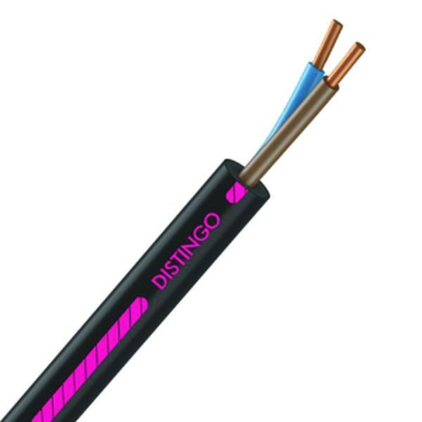[CAB-1501] Câble Électrique U-1000 R2V 2X1.5 mm² Cuivre Rigide Noir - Couronne De 50M
