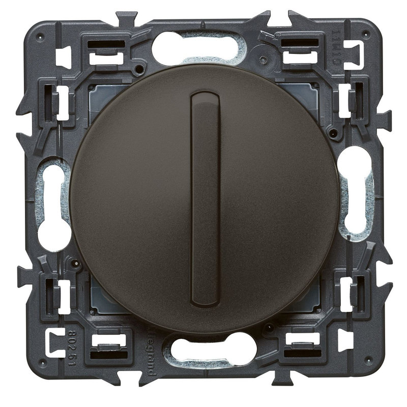 Legrand 099528 - Interrupteur ou va-et-vient doigt étroit Céliane Soft - 10A - Graphite