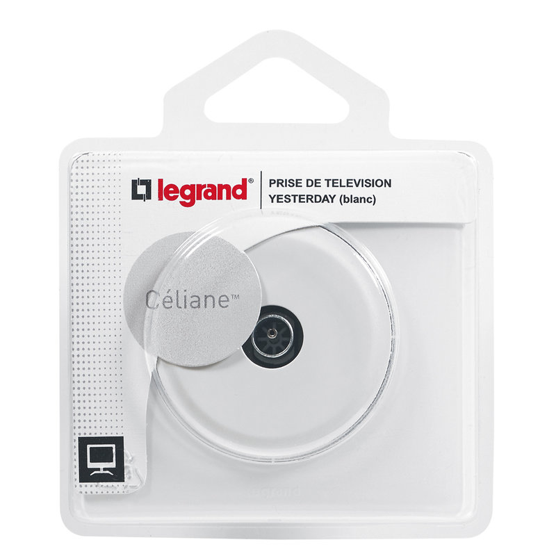 Legrand 099563 - Prise TV simple avec plaque Céliane - Blanc