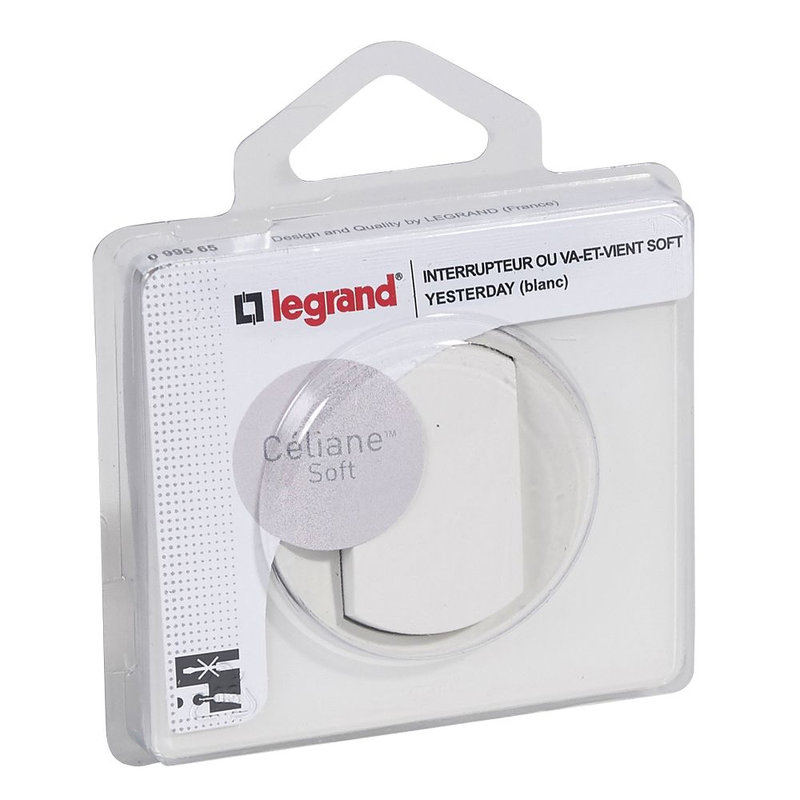 Legrand 099565 - Interrupteur ou va-et-vient avec plaque Céliane Soft 10A - blanc
