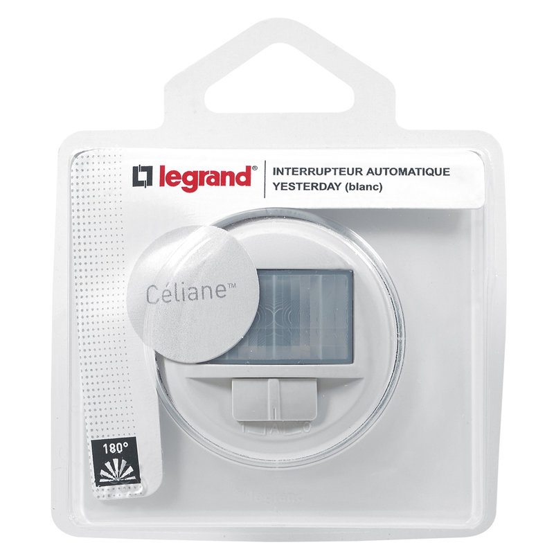 Legrand 099569 - Détecteur mural avec plaque Céliane 400W toutes lampes - Blanc