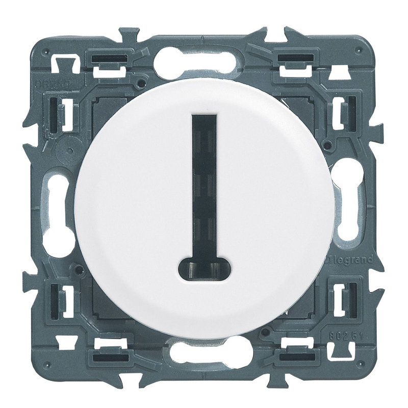 Legrand 099710 - Prise téléphone Céliane 8 contacts en T - blanc avec support