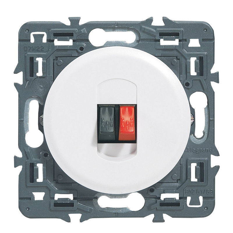 Legrand 099713 - Prise haut-parleur Céliane - blanc avec support