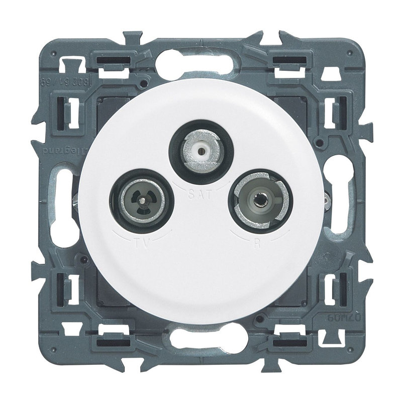 Legrand 099718 - Prise TV-R-SAT DAB+ Céliane - blanc avec support