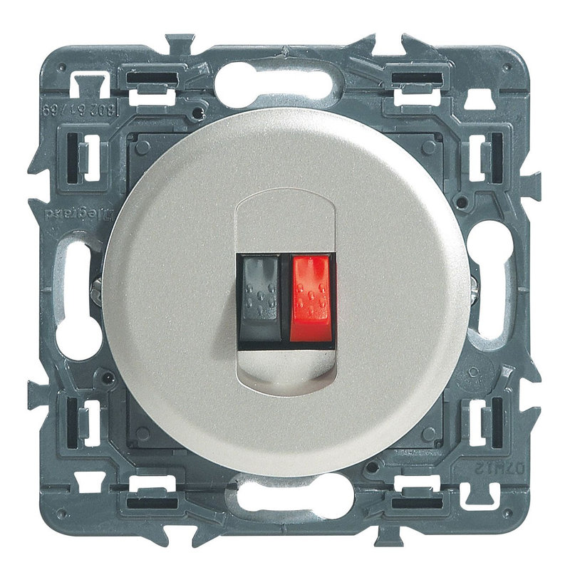 Legrand 099763 - Prise haut-parleur Céliane - titane avec support