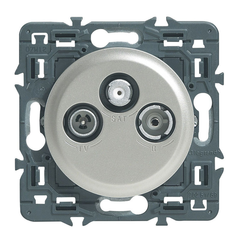 Legrand 099768 - Prise TV-R-SAT DAB+ Céliane - titane avec support