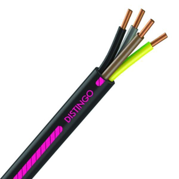 [CAB-1505/2] Câble Électrique U-1000 R2V 4G1.5 mm² Cuivre Rigide Noir - Couronne De 100M