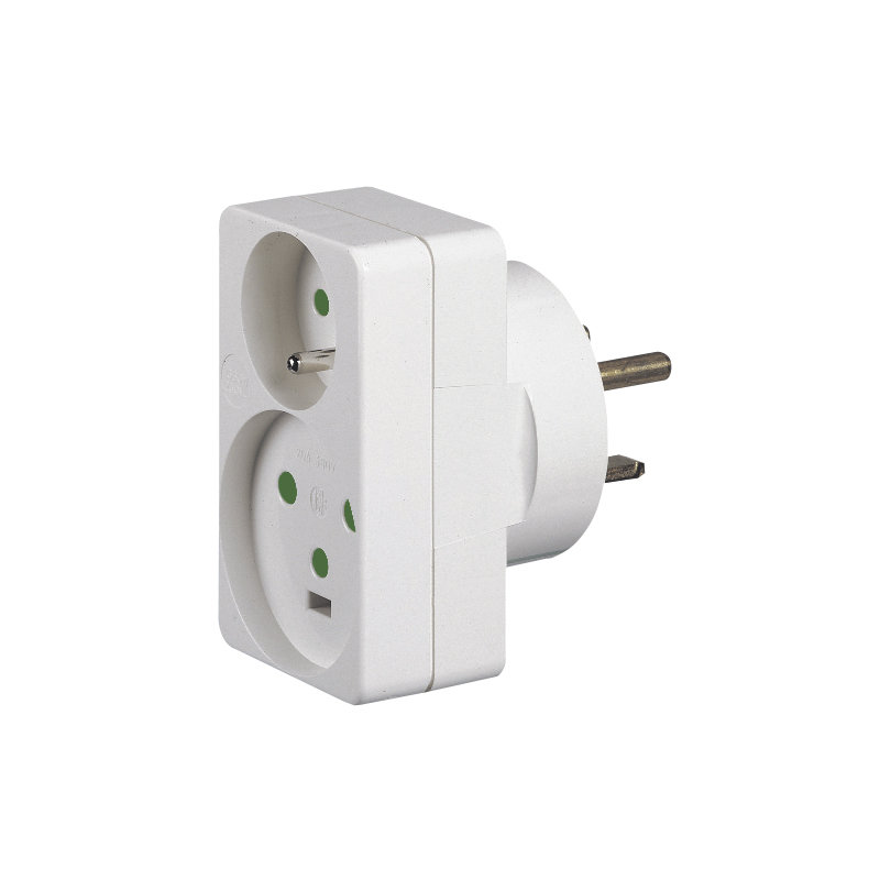 Legrand 090035 - Adaptateur pour 1 fiche 2P+T 16A + 1 fiche 2P+T 20A sur une prise 32A