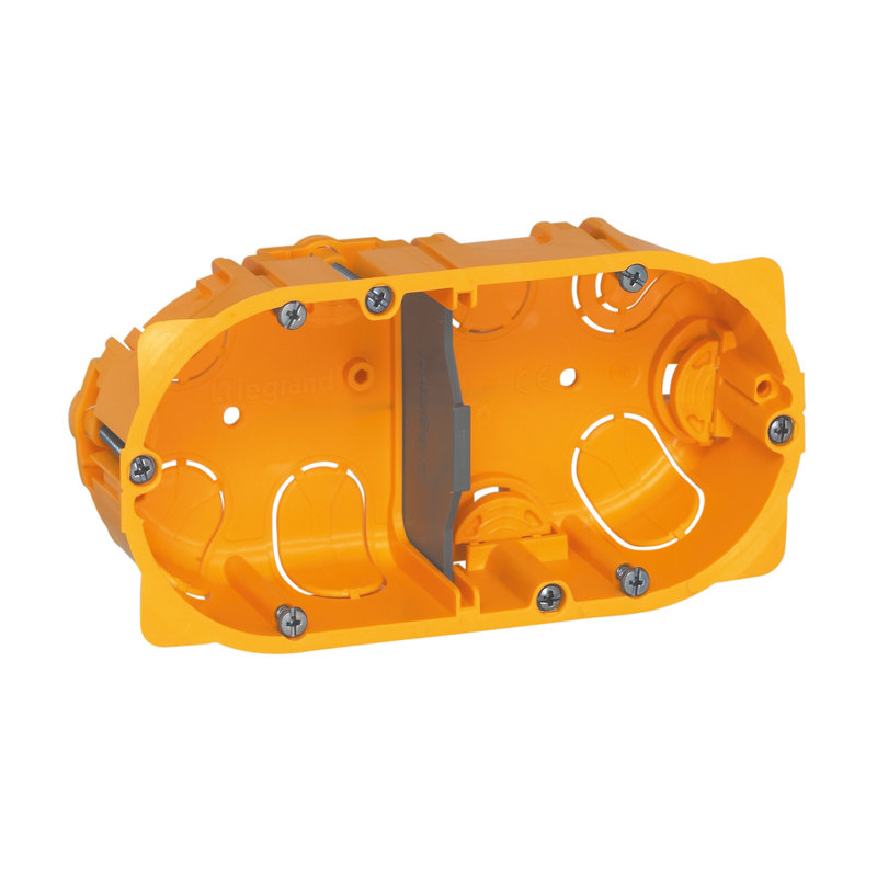 Legrand 090542 - Boîte à encastrer Batibox plaque de plâtre - 2 postes profondeur 40mm