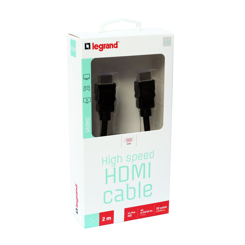 Legrand 090983 - Cordon Ethernet HDMI High Speed - Longueur 2m