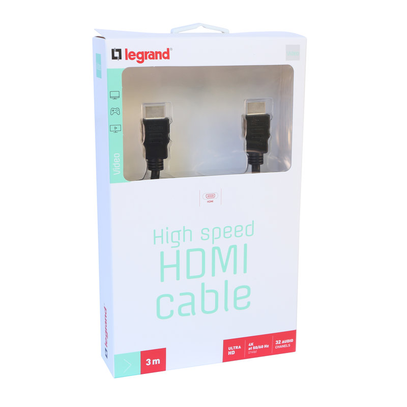 Legrand 090984 - Cordon Ethernet HDMI High Speed - Longueur 3m