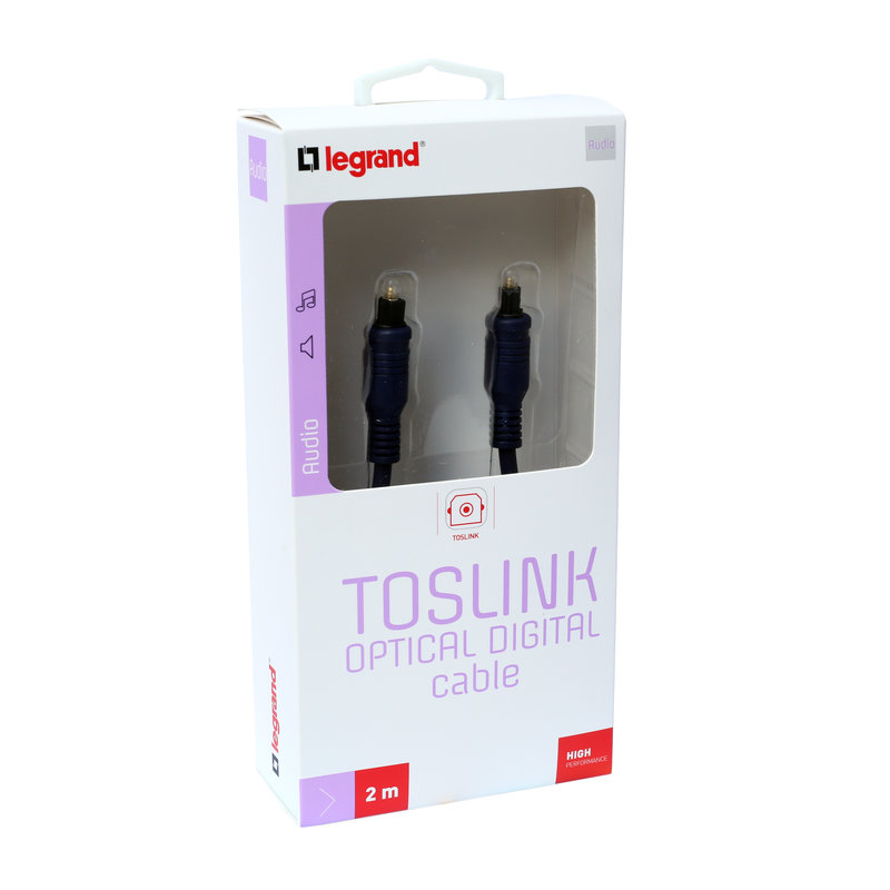Legrand 090991 - Cordon optique digital Toslink - Longueur 2m
