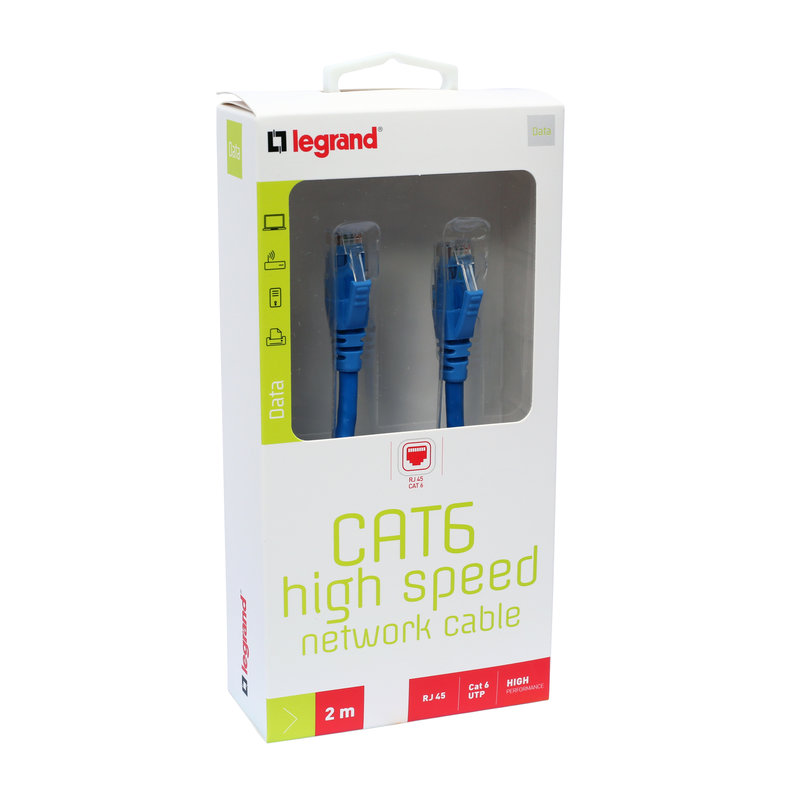 Legrand 090992 - Cordon Ethernet Cat.6 U/UTP PVC - Longueur 2m