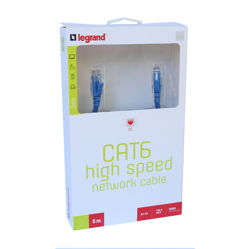 Legrand 090993 - Cordon Ethernet Cat.6 U/UTP PVC - Longueur 5m