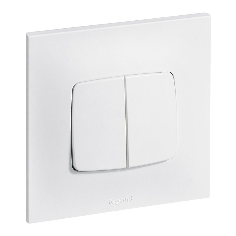 Legrand 091321 - Double interrupteur ou va-et-vient Neptune 10A - blanc