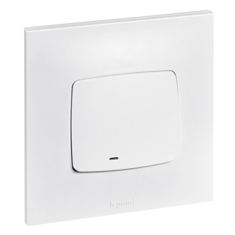 Legrand 091322 - Interrupteur ou va-et-vient 10 AX lumineux avec voyant fourni Neptune - blanc