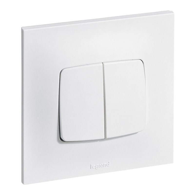Legrand 091326 - Double poussoir Neptune 6A - Finition blanc